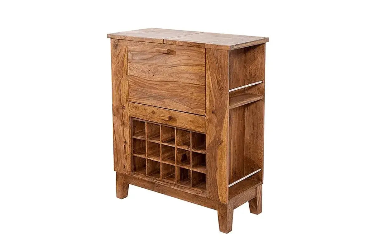 Bar Cabinet For Wine Bottle And Display Unit - Natural-Finish-2