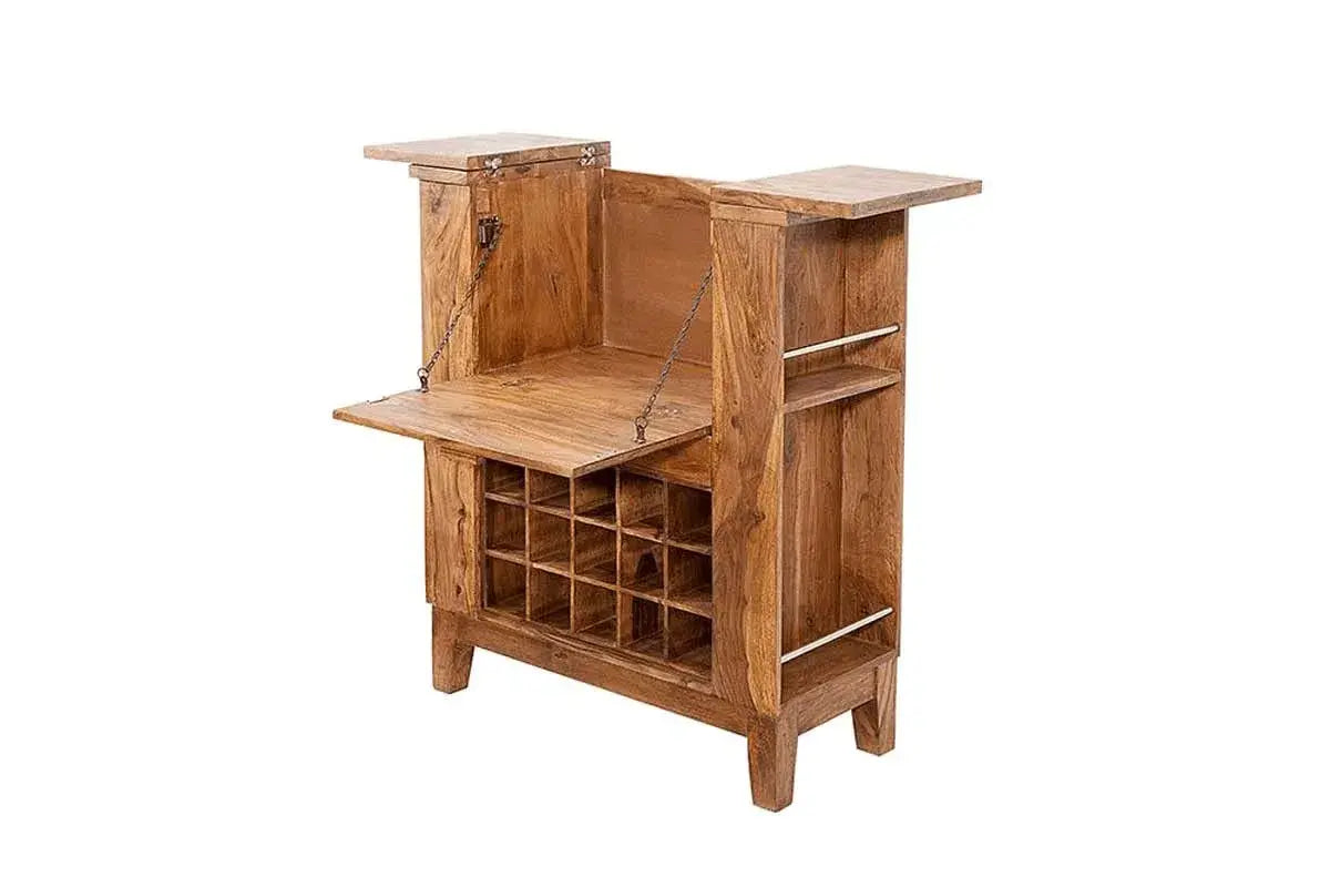 Bar Cabinet For Wine Bottle And Display Unit - Natural-Finish-2