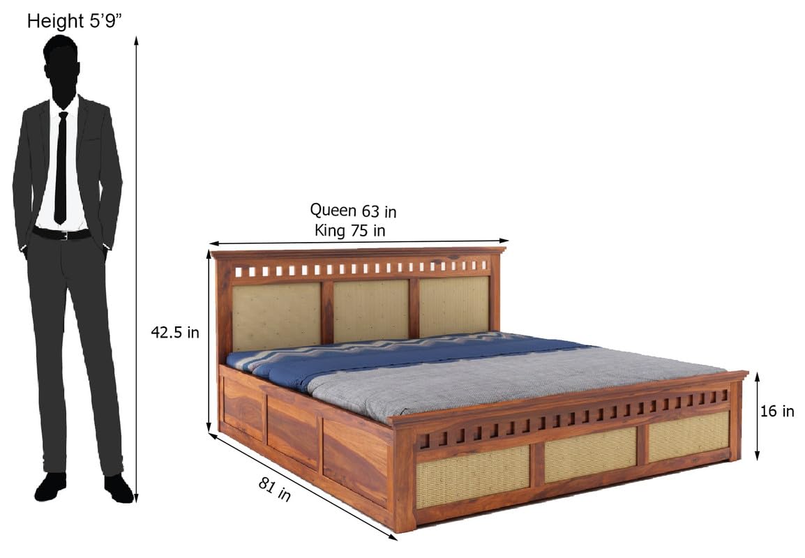 Bed With Storage | King Size Cot With Box Storage