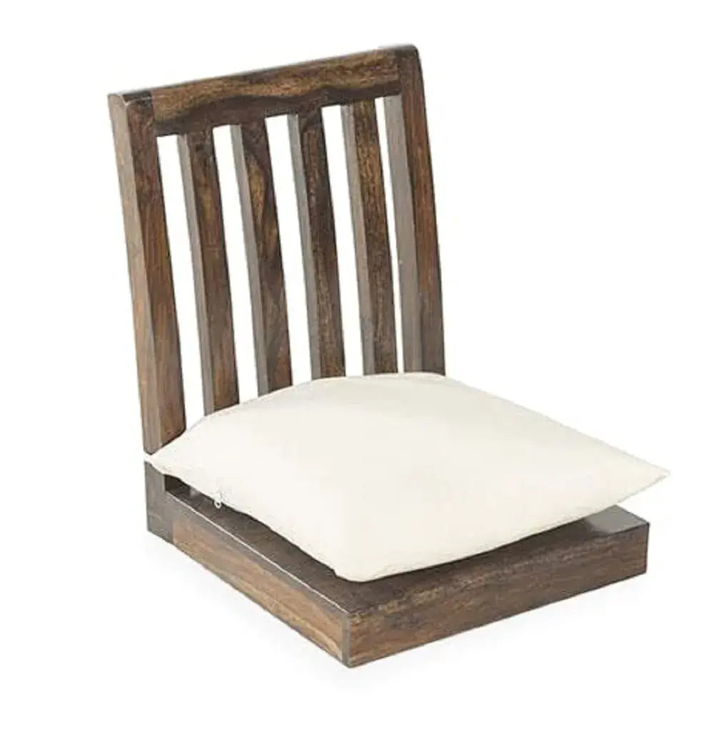 Sheesham Wood Japanese Chair Meditation Chairfor Living Room Home - Pack of 2