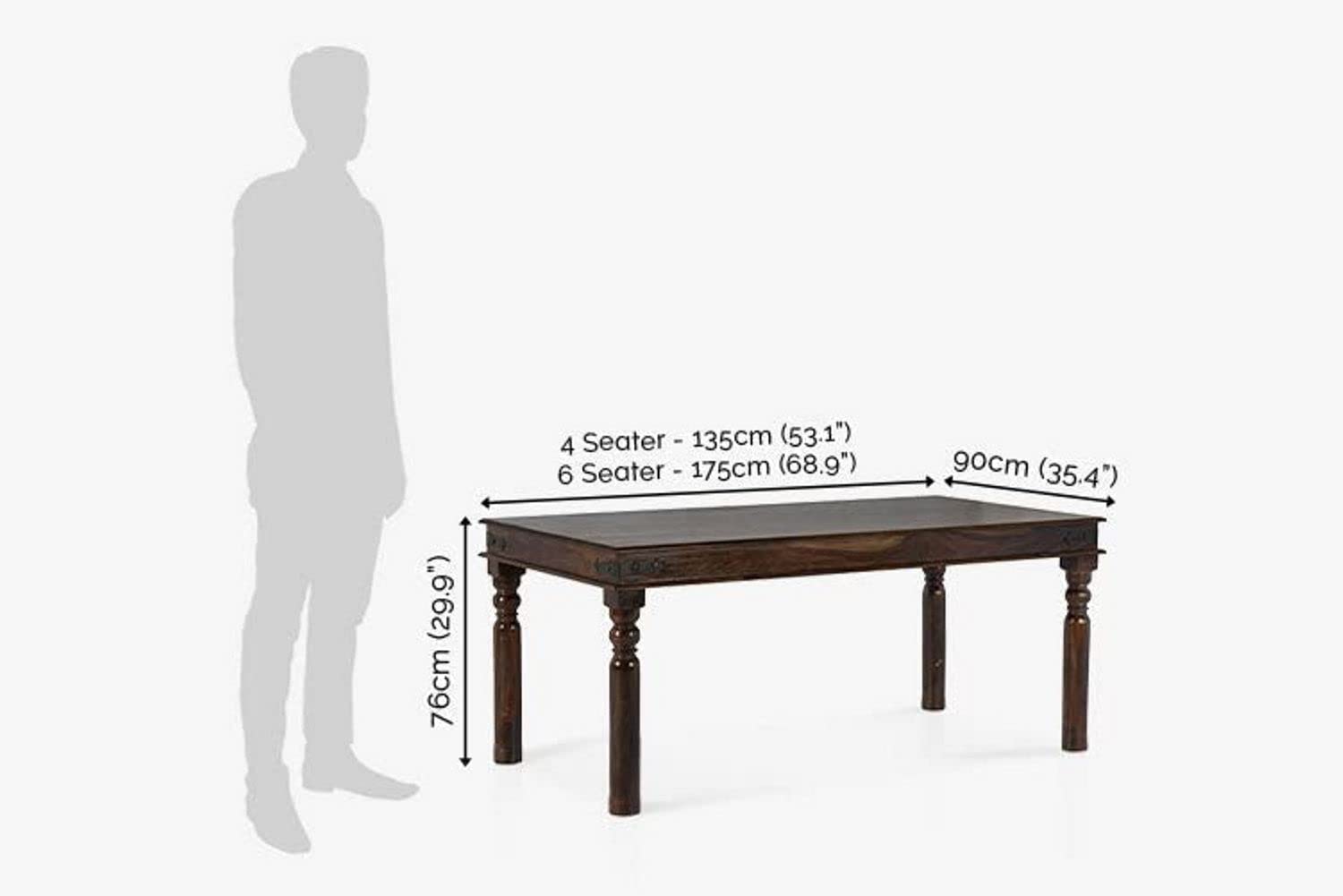 Sheesham Wood Dining Table 4 Seater | Space Saving Four Seater Dinning Table Set with 4 Chairs for Home Office Restaurant & Hotel Wooden Dinner Table 4 Seater Furniture