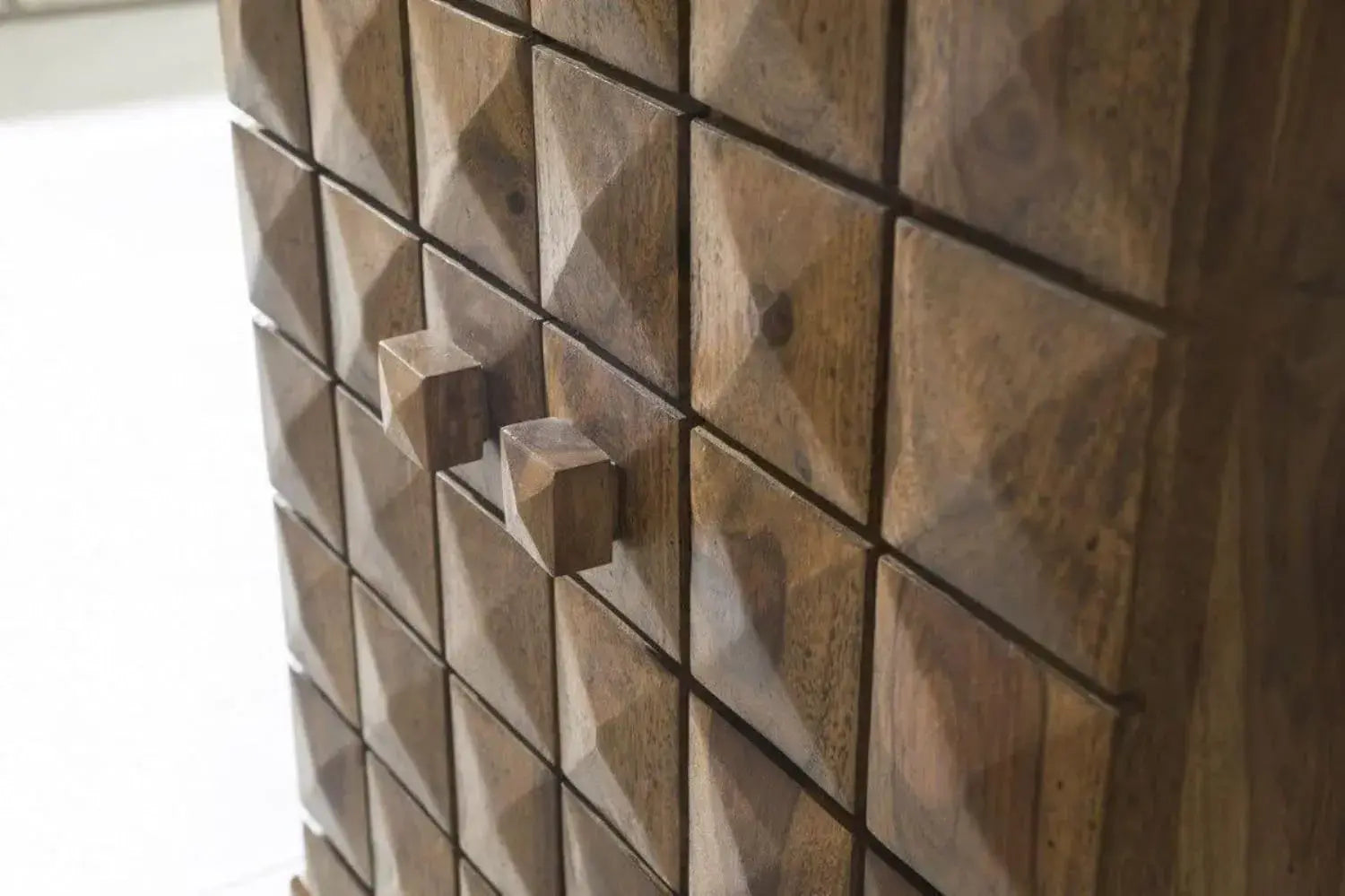 Bar Cabinet For Wine Bottle And Display Unit - Natural Finish