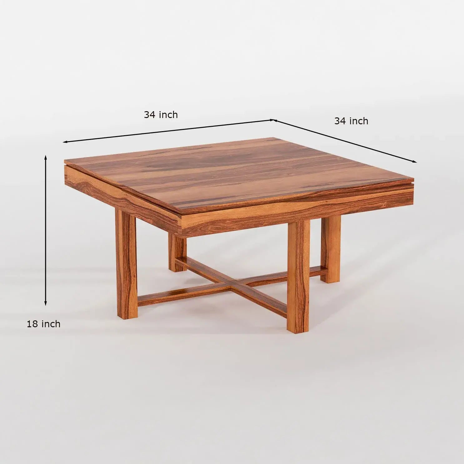 Coffee Table With 4 Stools | Walnut Finish