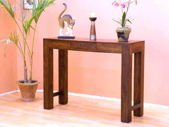 Solid Wood Cube Console Table