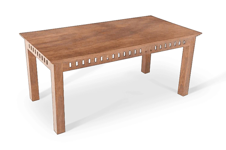 Solid Wood Kuber Dining Table - Stone Finish