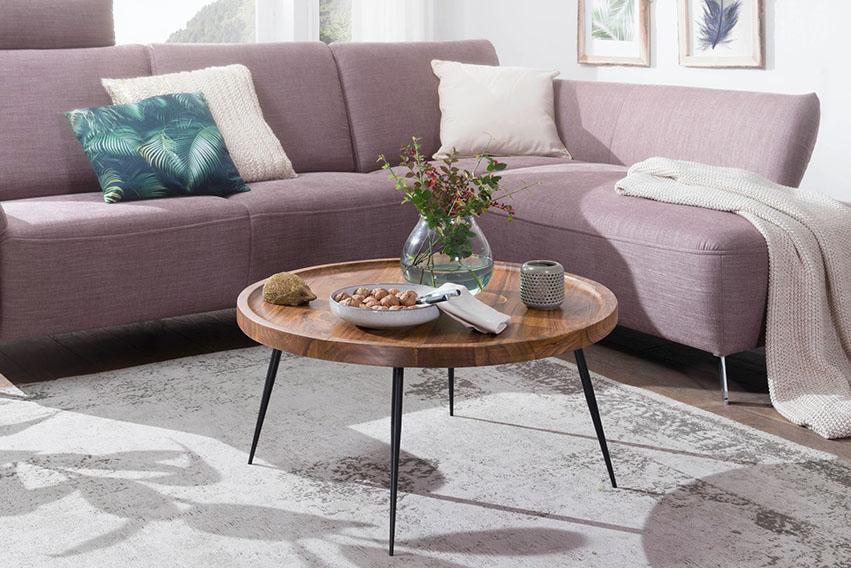 Solid Wood Indiana Lass Round Coffee Table