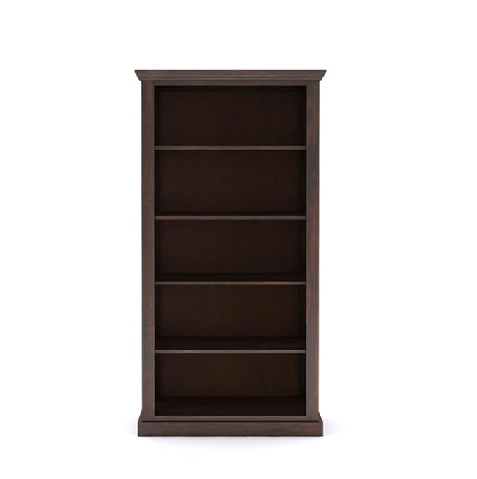 Goyal Handicraft Solid Sheesham Wood Bookshelf with Open Shelf Storage Wooden Showcase Display Unit Book Stand for Home, Office, Living Room (Walnut Finish)