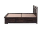 Kuber Queen Size Bed With Open Dual Storage - Walnut Finish - Front & Back Opening