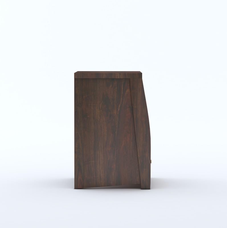 Sheesham Wood Bedside Table with 1 Drawer and Shelf Storage for Bedroom Living Room Home Office Hotel Furniture Wooden Sofa Side Table|Nightstand|End Table