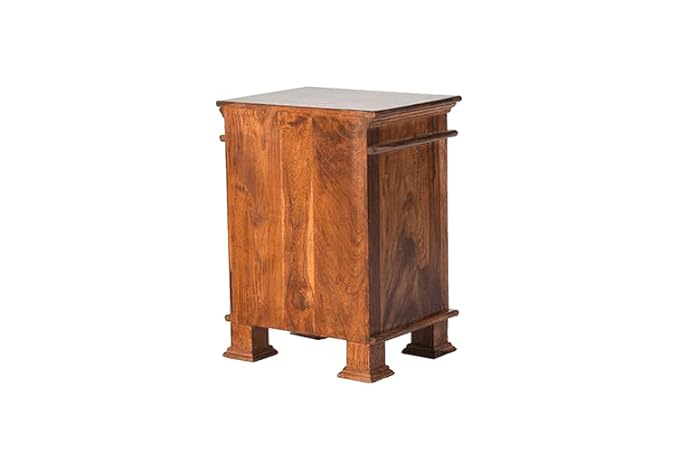 Sheesham Wood Bedside Table With Cabinet