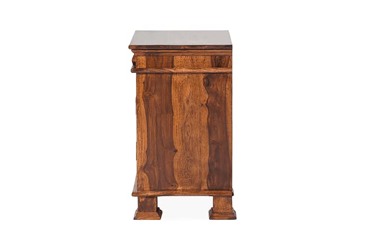 Sheesham Wood Bedside Table with Cabinet Storage Night Stand Sofa Side Table End Table Furniture for Living Room Home Office
