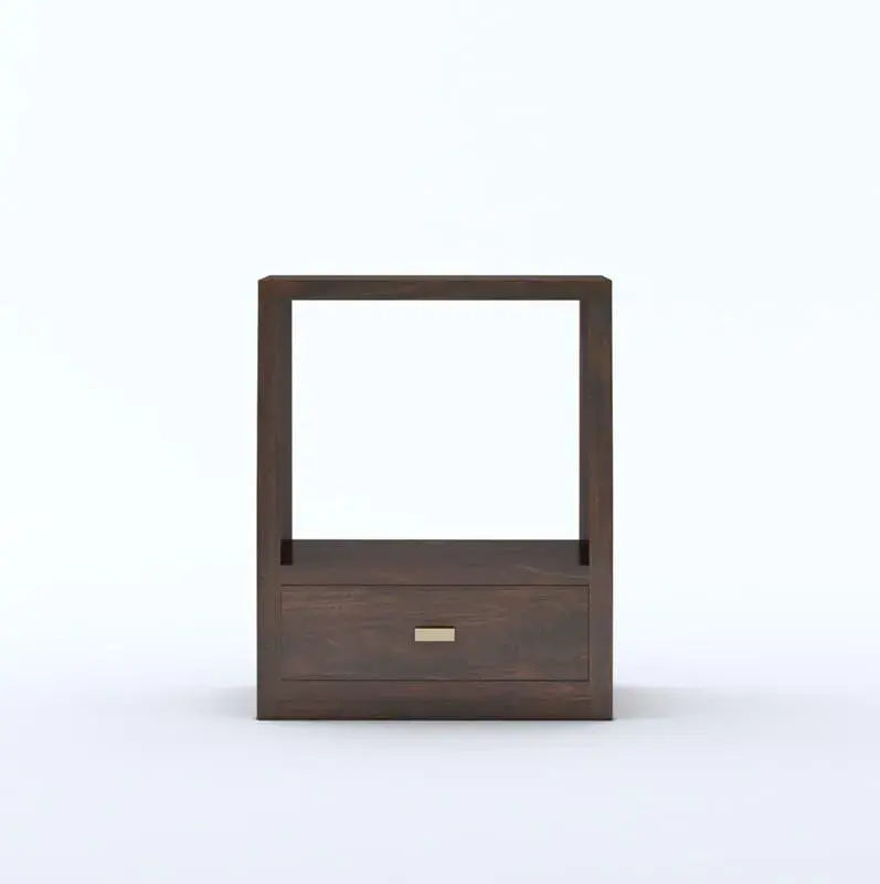 Sheesham Wood Bedside Table With 1 Drawer - Walnut Finish