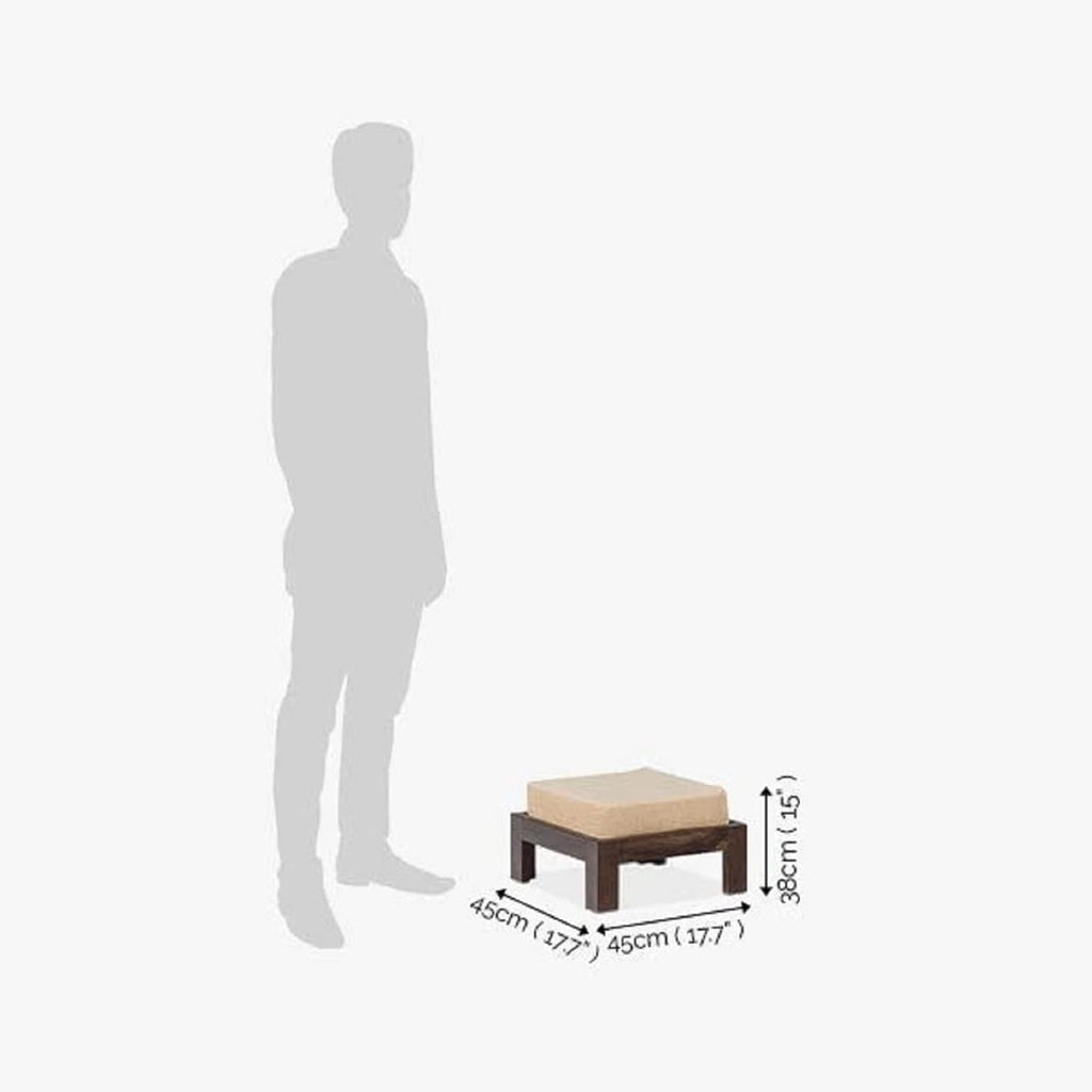 Sheesham Wood Coffee Table with 4 Cushion Stool Wooden Centre Table Teapoy Tea Table Furniture for Bedroom Living Room Home Office