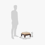 Sheesham Wood Coffee Table with 4 Cushion Stool Wooden Centre Table Teapoy Tea Table Furniture for Bedroom Living Room Home Office