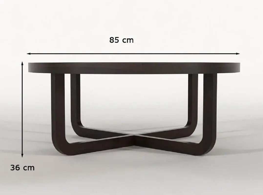 Round Center Coffee Table | Walnut Finish