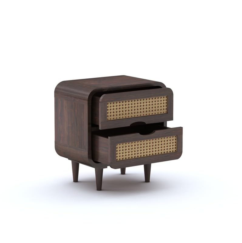 Sheesham Wood Bedside Table with Cabinet Storage Night Stand Sofa Side Table End Table Furniture for Living Room Home Office