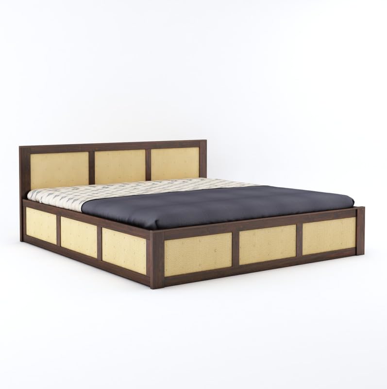 Sheesham Wood Queen Size Bed with Box Storage for Bedroom Home Living Room Hotel Wooden Double Bed Cot Palang Furniture