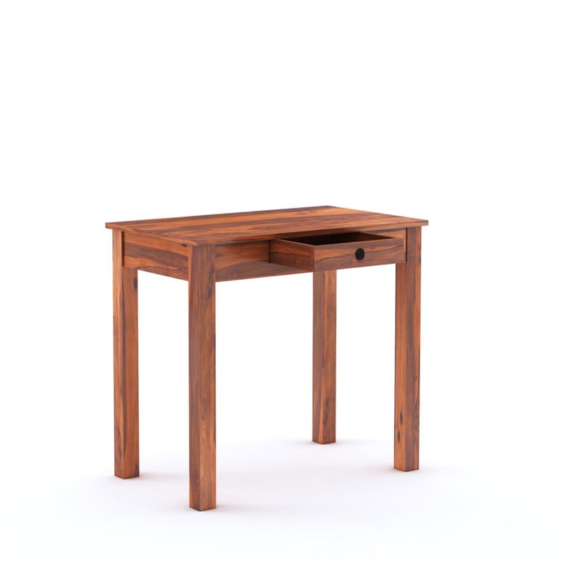 Sheesham Wood Study Table with 1 Drawer Storage | Students Writing Laptop Desk Furniture | Multipurpose Wooden Computer Workstation for Home, Bedroom, Study Room, and Office