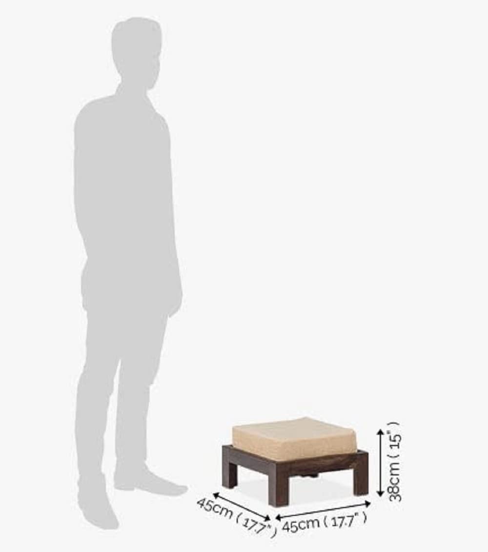 Sheesham Wood Coffee Table with 4 Cushion Stool Wooden Centre Table Teapoy Tea Table Furniture for Bedroom Living Room Home Office