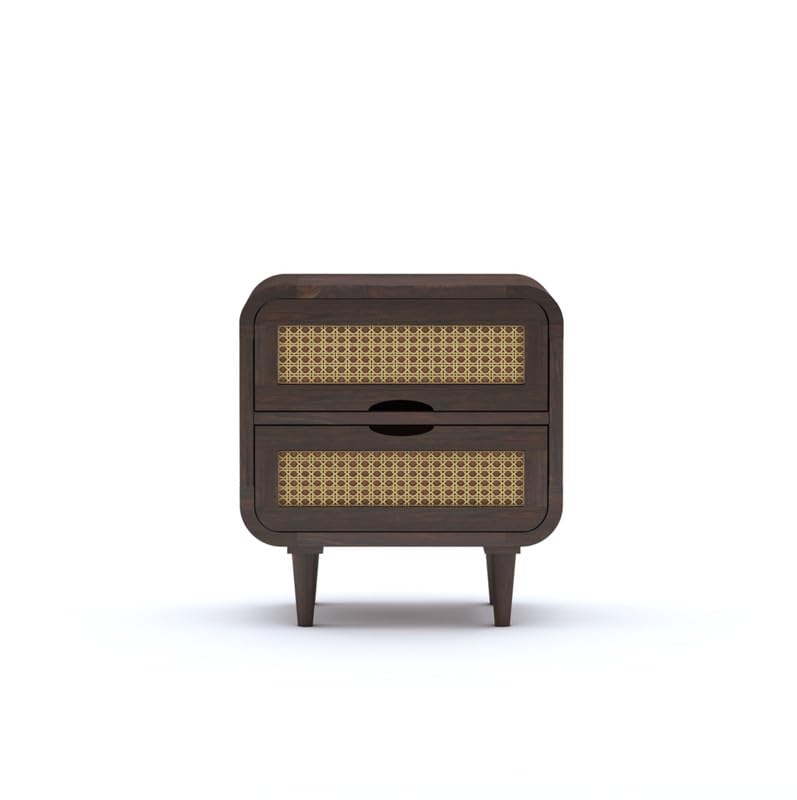 Sheesham Wood Bedside Table with Cabinet Storage Night Stand Sofa Side Table End Table Furniture for Living Room Home Office