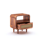 Sheesham Wood Bedside Table with Cabinet Storage Night Stand Sofa Side Table End Table Furniture for Living Room Home Office