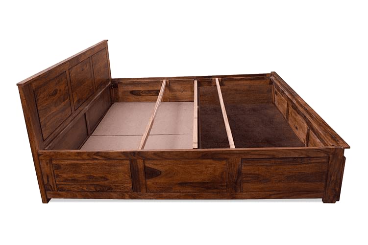 Sheesham Wood King Size Bed With Open Dual Storage