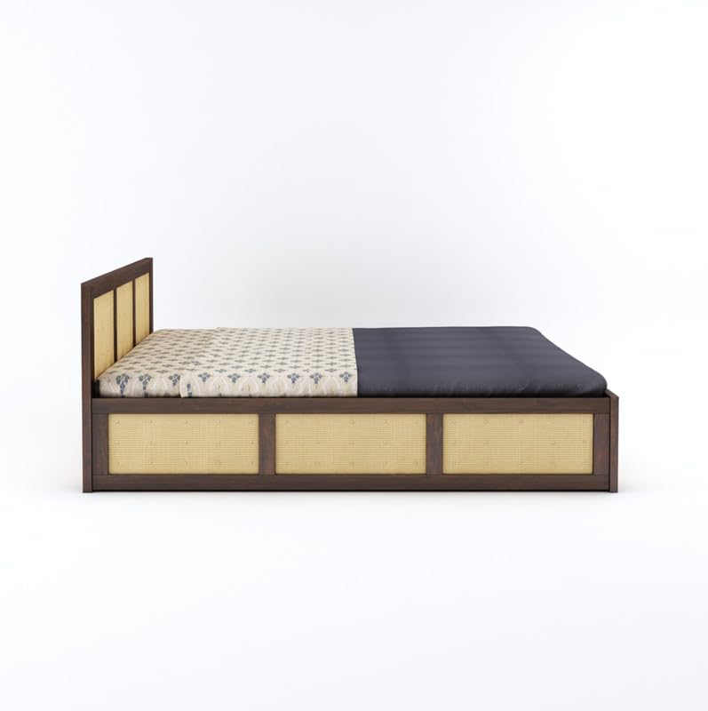 Sheesham Wood Queen Size Bed with Box Storage for Bedroom Home Living Room Hotel Wooden Double Bed Cot Palang Furniture