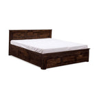 Sheesham Wood King Size Bed with Open Dual Storage for Bedroom Home Wooden Double Bed Cot Palang Furnitutre for Living Room and Hotels
