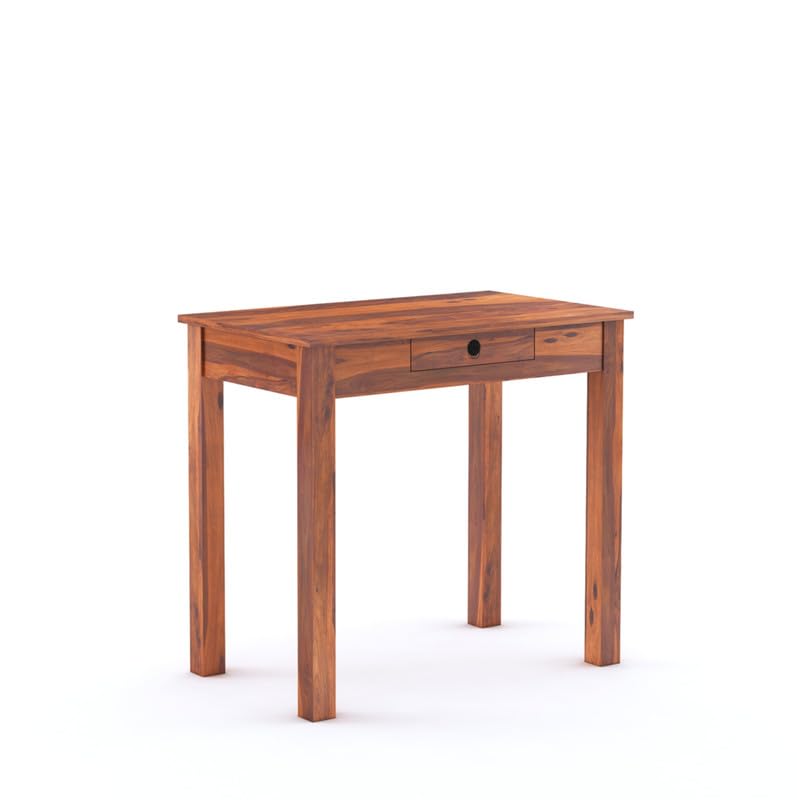 Sheesham Wood Study Table with 1 Drawer Storage | Students Writing Laptop Desk Furniture | Multipurpose Wooden Computer Workstation for Home, Bedroom, Study Room, and Office
