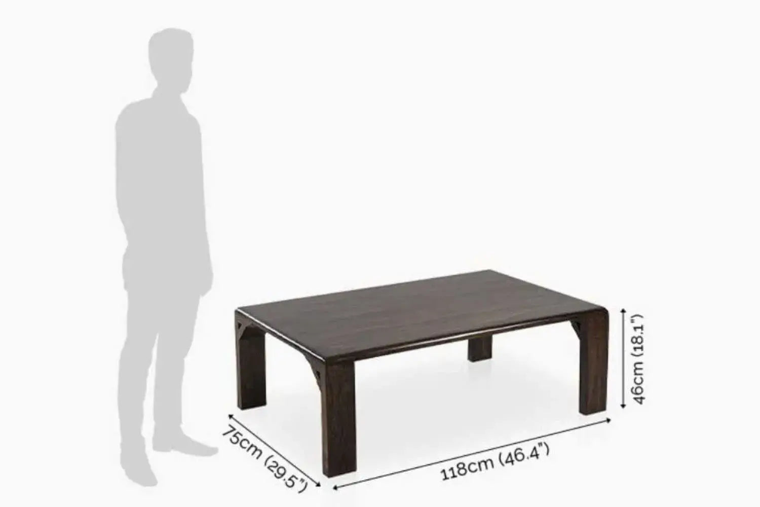 Japanese 4 Seater Dining Table | Walnut Finish