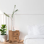 Sheesham Wood Bedside Table with 2 Drawers Storage Furniture Wooden Sofa Side Table Night Stand End Table for Bedroom Living Room Home Office