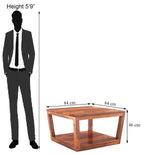 Coffee Table with Open Shelf Storage - Honey Finish