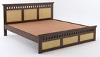 King Size Double Cot Bed Without Storage | Walnut Finish