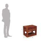 Sheesham Wood Bedside Table with Cabinet Storage Night Stand Sofa Side Table End Table Furniture for Living Room Home Office