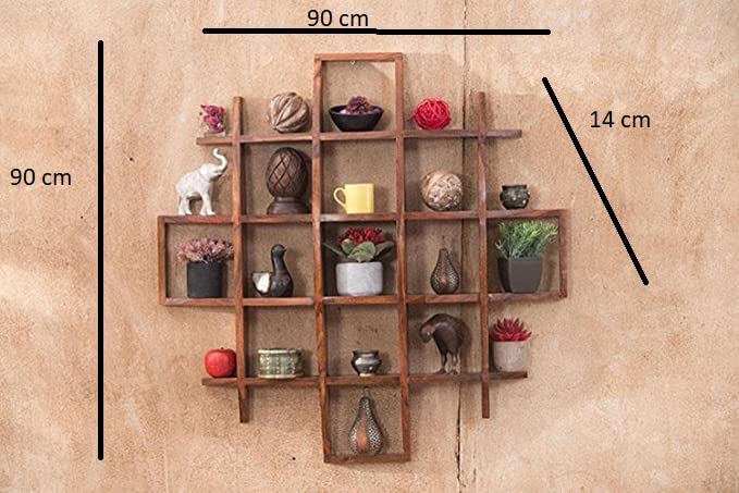 Wood Wall Bookshelf | Honey Finish