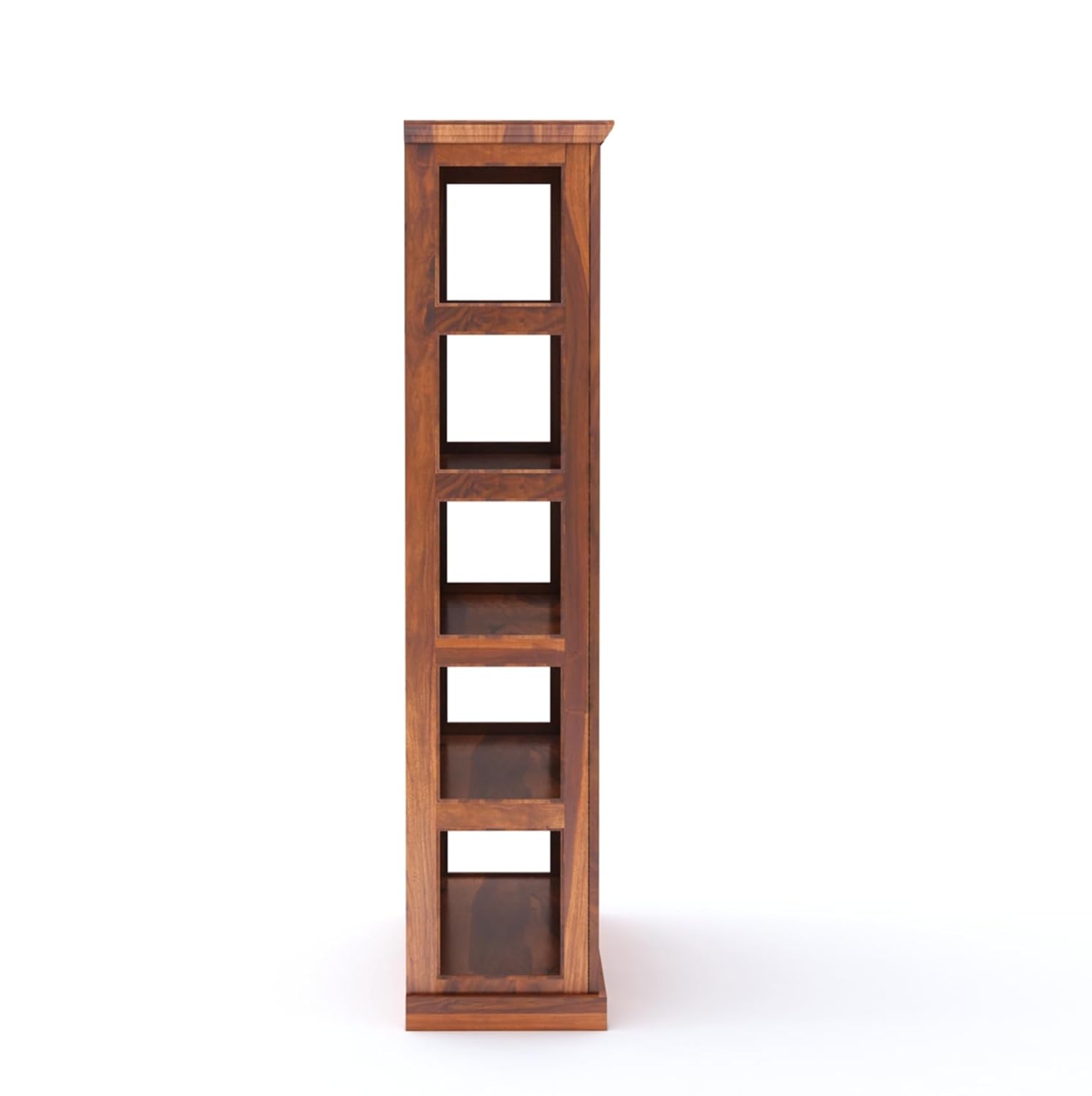 Sheesham Wood Bookshelf with Glass Door for Home Library Solid Wood Bookcase Wooden Crockery Cabinet for Kitchen Book Shelf