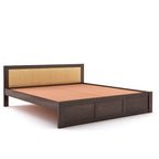 Sheesham Wood King Size Bed Without Storage Wooden Headboard Cushion Cot Double Bed Furniture for Bedroom Living Room Home