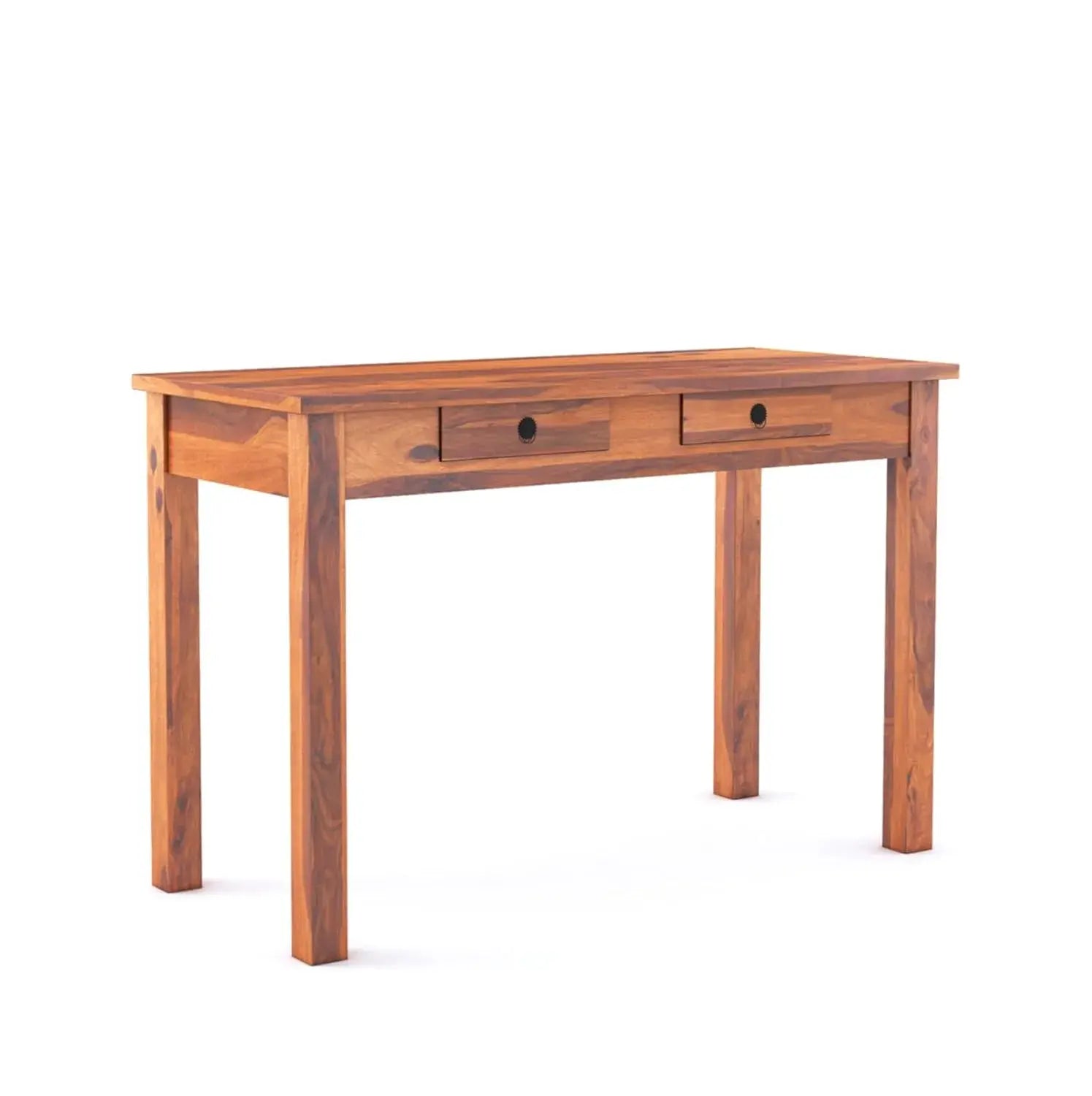 Sheesham Wood Study Table for Student | Solid Wooden Computer Table with 2 Slider Drawer for Home, Office and Study Room | Workstation Modern Desk
