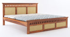 Queen Size Cane Bed Without Storage | Honey Finish
