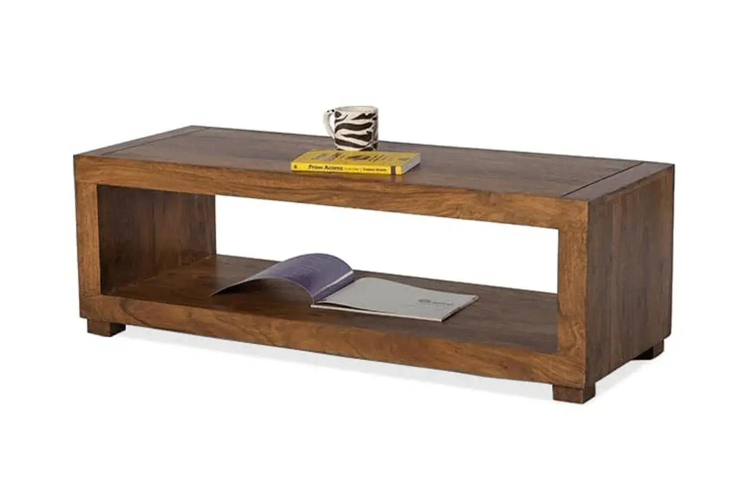 Coffee Table With Shelf Storage | Natural_Finish