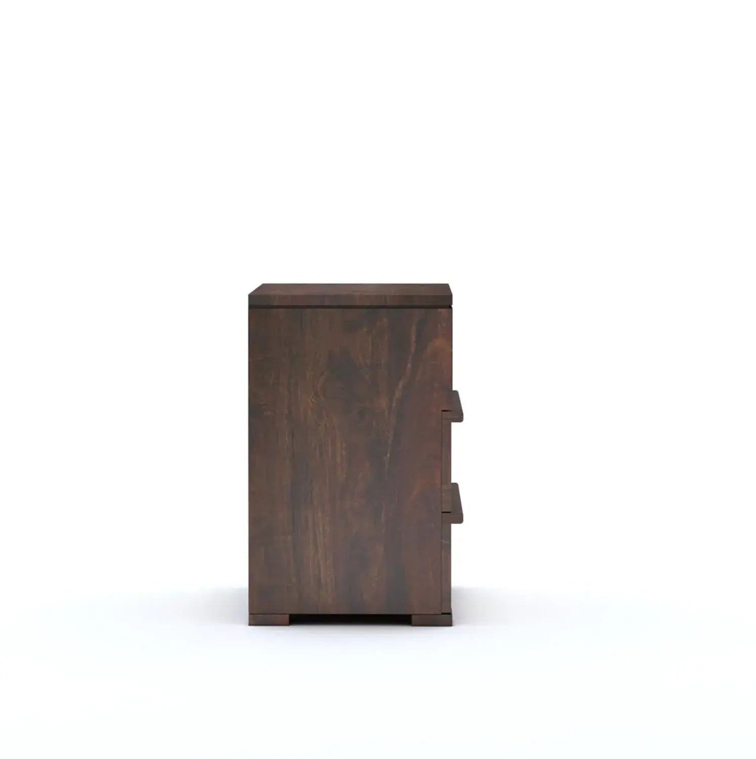 Wood Bedside Table with 2 Drawer & 1 Open Storage | Honey Finish Cane