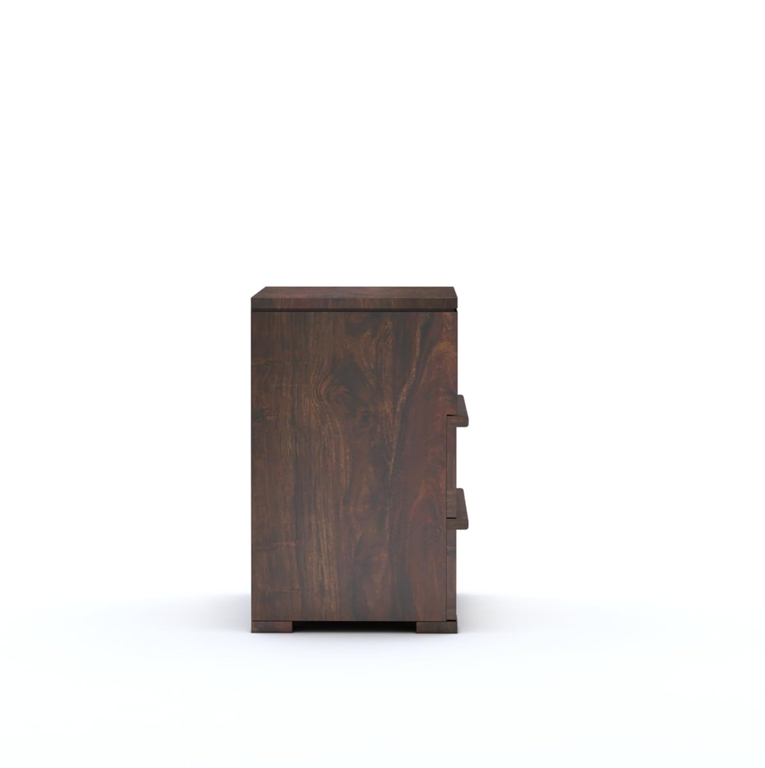 Sheesham Wood Bedside End Table with 2 Drawers and Open Shelf Storage for Bedroom Living Room Wooden Furniture Side Table for Hotel Room Office