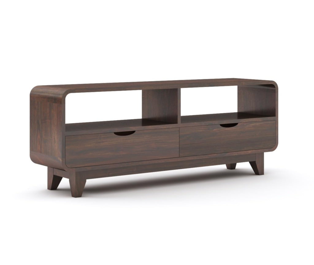 Wood Sideboard Low Height TV Stand - Walnut Finish