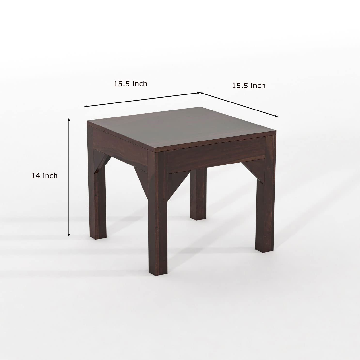 Sheesham Wood Coffee Table with 4 Stools for Living Room Wooden Teapoy Tea Tables Furniture for Hotels Home Office