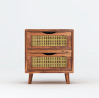 Sheesham Wood Bedside Table with Cabinet Storage Night Stand Sofa Side Table End Table Furniture for Living Room Home Office