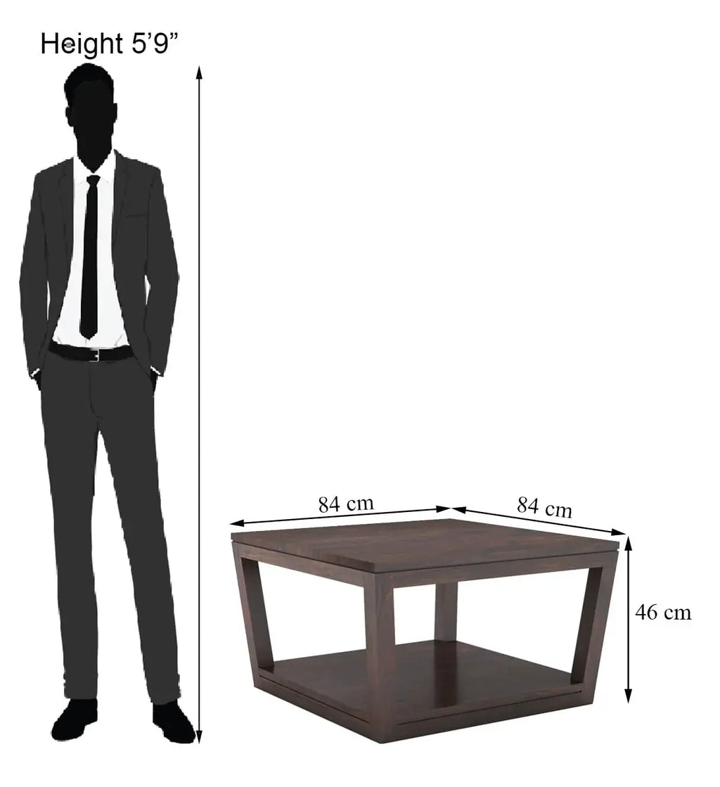 Coffee Table with Open Shelf Storage - Walnut Finish