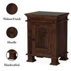 Sheesham Wood Bedside Table with Cabinet Storage Night Stand Sofa Side Table End Table Furniture for Living Room Home Office