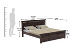 King Size Without Storage Double Bed Cot Palang - Walnut Finish