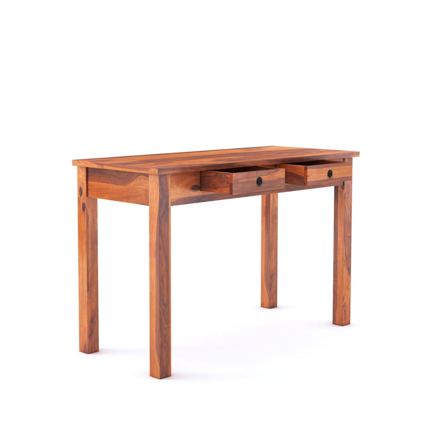Sheesham Wood Study Table for Student | Solid Wooden Computer Table with 2 Slider Drawer for Home, Office and Study Room | Workstation Modern Desk