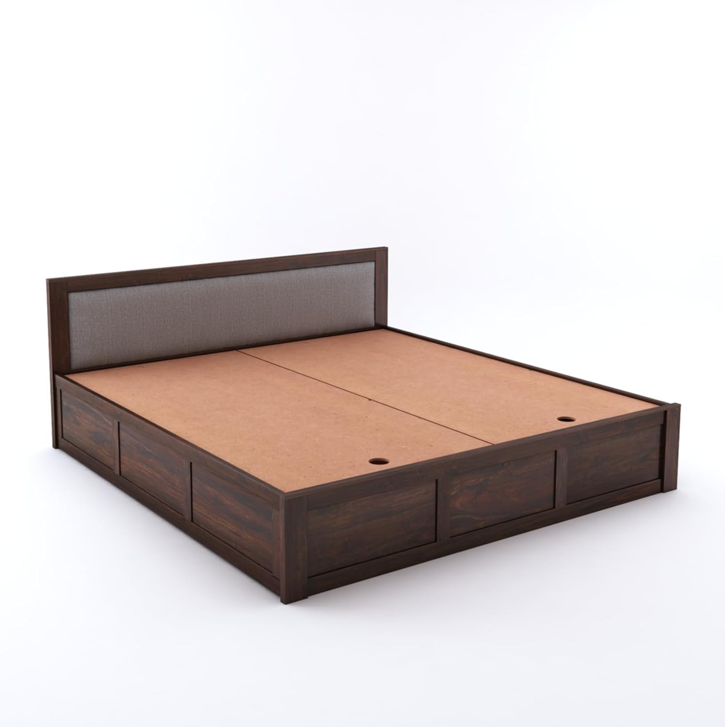 Sheesham Wood King Size Bed with Storage for Bedroom Living Room Home Hotel Bed with Cushion Headboard Pannel Wooden Double Bed Cot Palang Furniture -1 Year Warranty